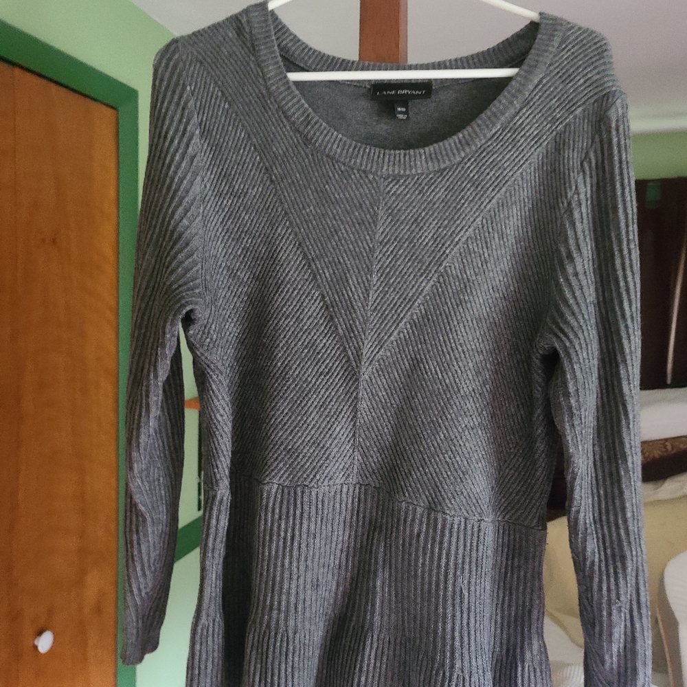 Lane Bryant Grey flared sweater